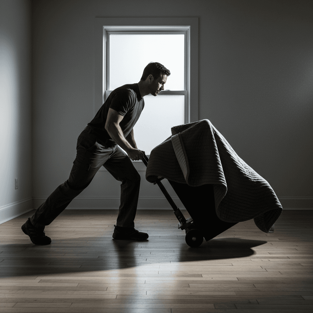 Professional safe removal using moving equipment