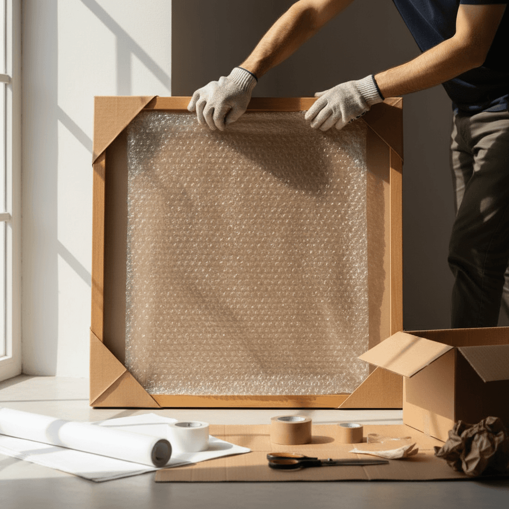 Professional packing of artwork and household items